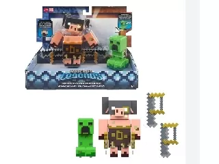 Minecraft Legends mozgatható bábúk dupla csomag Creeper Vs. Pinglin Bruiser