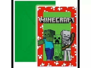 Minecraft: Meghívó borítékkal - 6 db-os