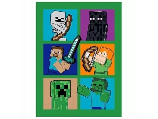 Minecraft: Steve, Alex és a mobok polár takaró - 150 x 200 cm