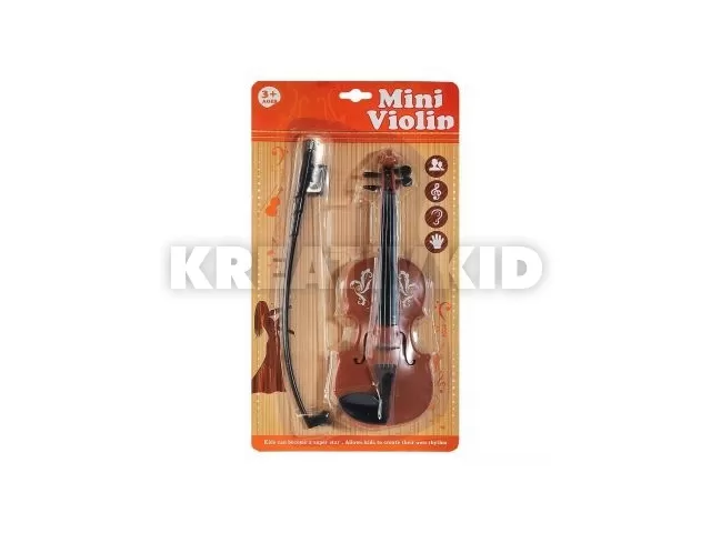 Mini hegedű vonóval - 26 cm