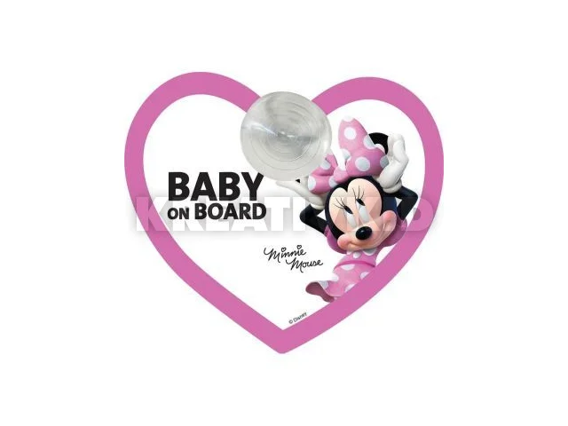Minnie egér: Baby on Board jelzés tapadókoronggal