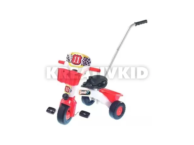 Háromkerekű műanyag kerékpár rúddal