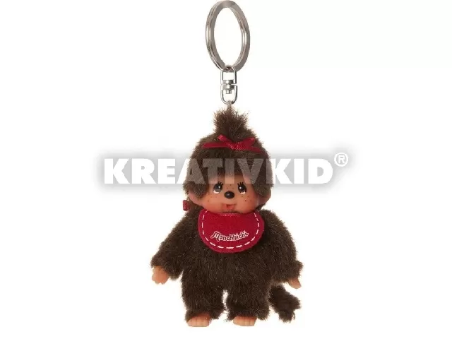 Monchhichi Kulcstarto 10 cm-es - piros lány