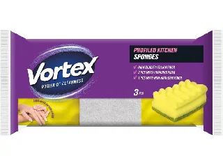 Mosogatószivacs, 2+1 db, VORTEX