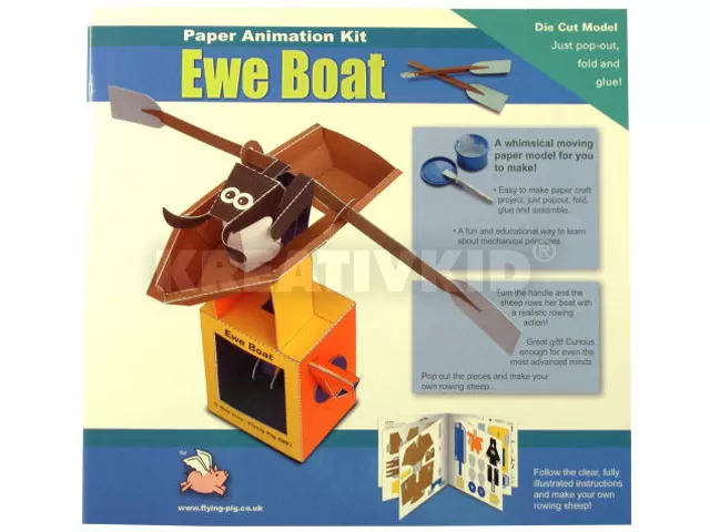 Mozgó papírjáték – Csónakázó birka