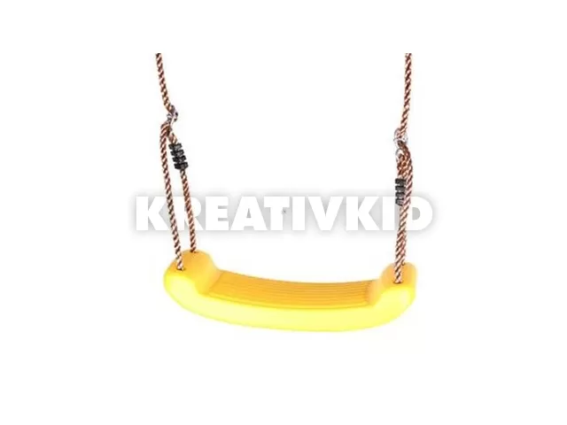 Műanyag Hintaülőke kötéllel és fém karikákkal, sárga