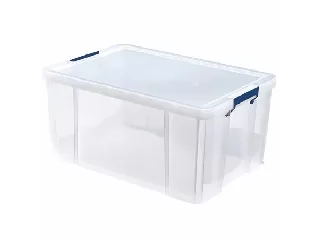 Műanyag tároló doboz, átlátszó, 70 liter, FELLOWES, 