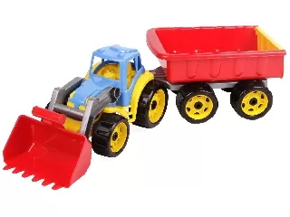 Műanyag traktor utánfutóval