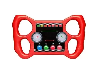 Műanyag versenykormány - piros