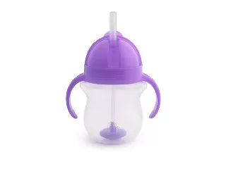 Munchkin itatópohár szívószálas súlyozott Tip and Sip 207ml 6hó lila