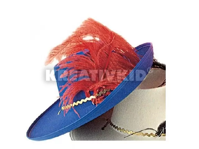 Muskétás kalap filcből (kék színben)