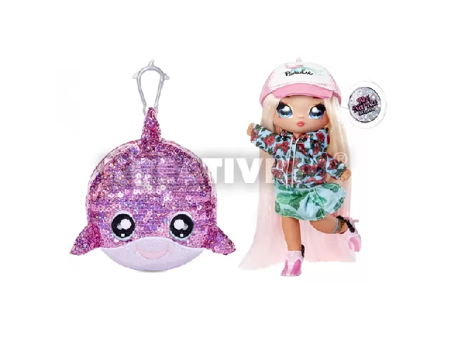 Na! Na! Na! Surprise: Krysta Splash 2 az 1-ben Sparkly meglepetés divatbaba, pénztárcával - 1. széria