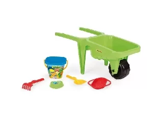 Wader: Nagy talicska homokozószettel - zöld