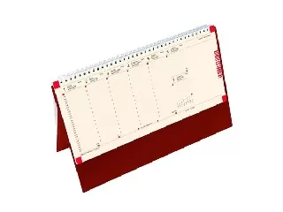 Naptár, asztali, álló, TOPTIMER, jegyzetblokkos, bordó