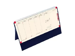 Naptár, asztali, álló, TOPTIMER, jegyzetblokkos, kék