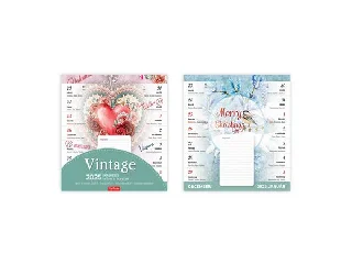 Naptár, fali, mágneses, kétheti, TOPTIMER, vintage