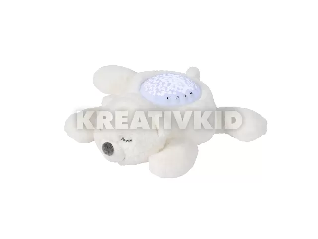 Nattou éjjeli fény projektor zenélõ plüss jegesmedve fehér
