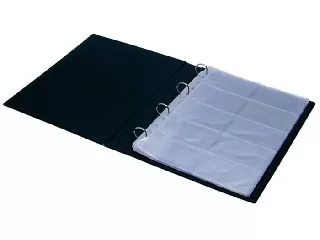 Névjegytartó, 400 db-os, gyűrűs, PANTAPLAST, fekete