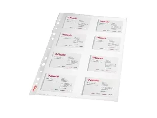 Névjegytartó genotherm, lefűzhető, A4, 105 mikron, víztiszta, 16 férőhelyes, ESSELTE