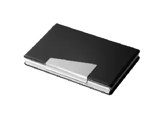 Névjegytartó tárca, alumínium/műbőr, 20 db-os, SIGEL