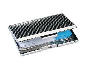 Névjegytartó tárca, fém, 20 db-os, SIGEL, ezüst