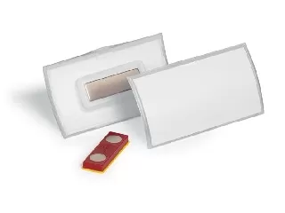 Névkitűző, mágnessel, elfordulásgátlóval, 75x40 mm, DURABLE 