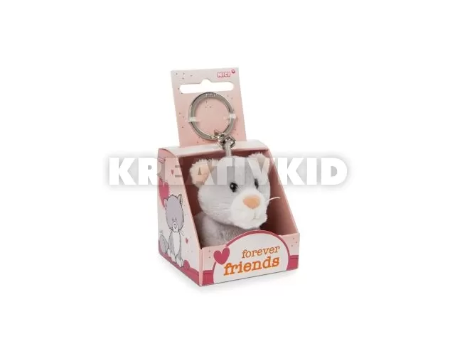 Nici: Cica plüss kulcstartó Forever Friends feliratú dobozban - 6 cm