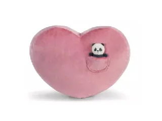 Nici Green: Love panda szívalakú plüsspárna pandával