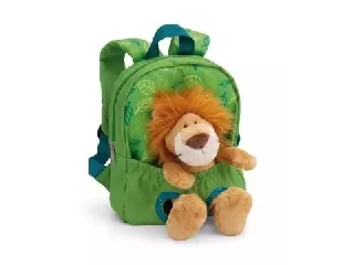 NICI: Hátizsák oroszlán plüssfigurával, zöld - 21 x 26 cm