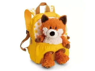 Nici: Hátizsák róka plüssel - sárga, 25 cm