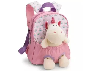 Nici: Hátizsák unikornis plüssel - pink, 25 cm