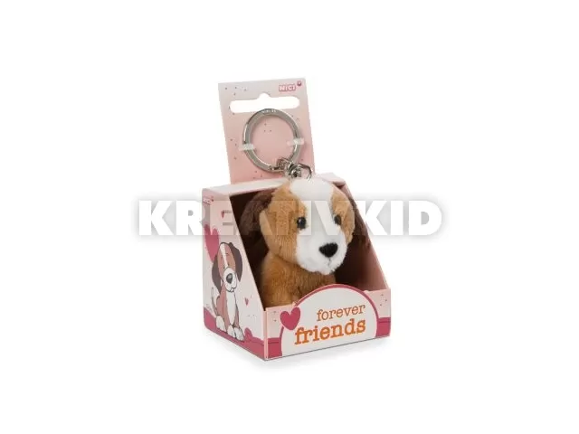 Nici: Kutya plüss kulcstartó Forever Friends feliratú dobozban - 6 cm