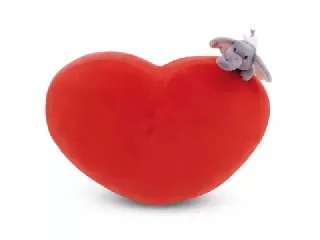Nici: Szív formapárna elefánt plüssfigurával - 42 cm