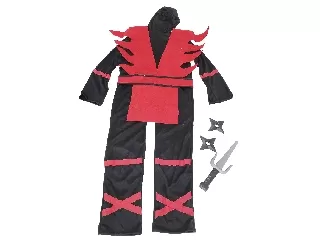 Nindzsa jelmez 1 db tőrrel és 2 db dobócsillaggal, 110 cm