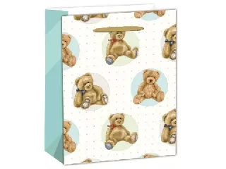 Nosztalgia maci mintás ajádéktasak - 18 x 23 cm