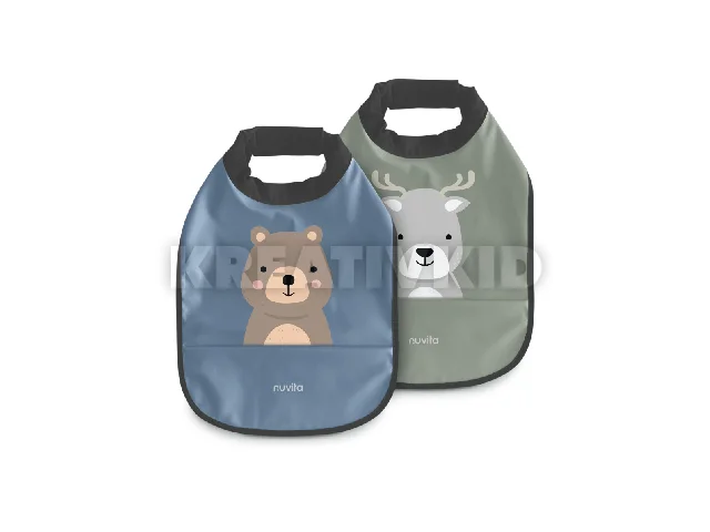 Nuvita 2db-os vízálló előke - Powder Blue/Sage Green 4371