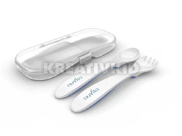 Nuvita kanál és villa szett tartóban - kék - 8477