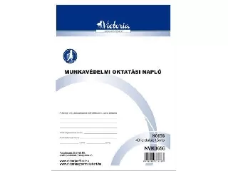 Nyomtatvány, munkavédelmi oktatási napló, 40 oldal, A4, VICTORIA PAPER, 10 tömb/csomag
