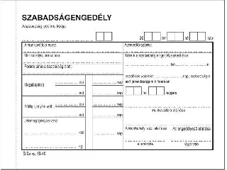Nyomtatvány, szabadságengedély, 50x2, A6, VICTORIA PAPER