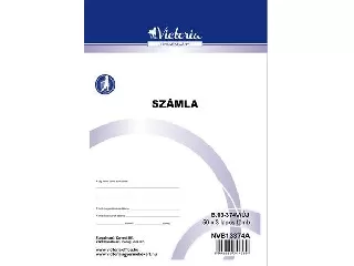 Nyomtatvány, számlatömb, egy ÁFÁs, 50x3, A5, VICTORIA PAPER,