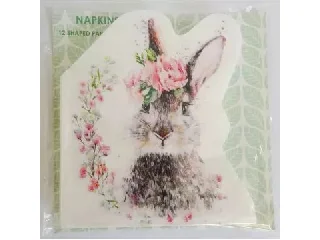 Nyuszi mintás formaszalvéta - 12 db-os