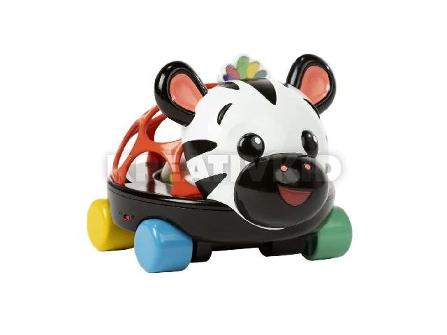 Oball Autó és csörgő, 2in1 Curious Car, zebra, Zen™, 3 hó+