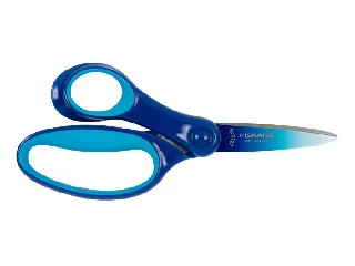 Olló, iskolai, 15 cm, balkezes, FISKARS, ombré kék