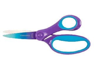 Olló, iskolai, 15 cm, FISKARS, ombré lila