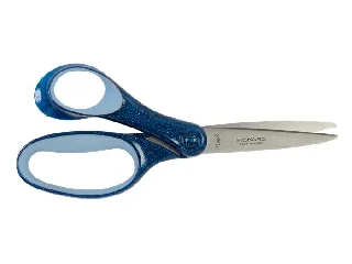 Olló, iskolai, 18 cm, balkezes, FISKARS, csillámos kék