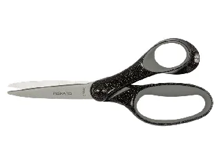Olló, iskolai, 18 cm, FISKARS, csillámos fekete