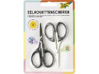 Olló, sziluett papírvágó, 10,5 cm, FOLIA, 2 db