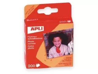 Öntapadó fotósarok, 18x17 mm, APLI, átlátszó, 200 db/csomag