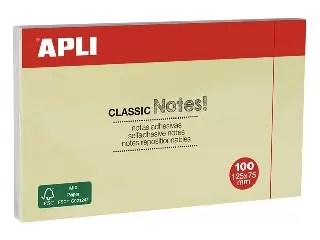 Öntapadó jegyzettömb, 125x75 mm, 100 lap, APLI 