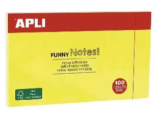 Öntapadó jegyzettömb, 125x75 mm, 100 lap, APLI 
